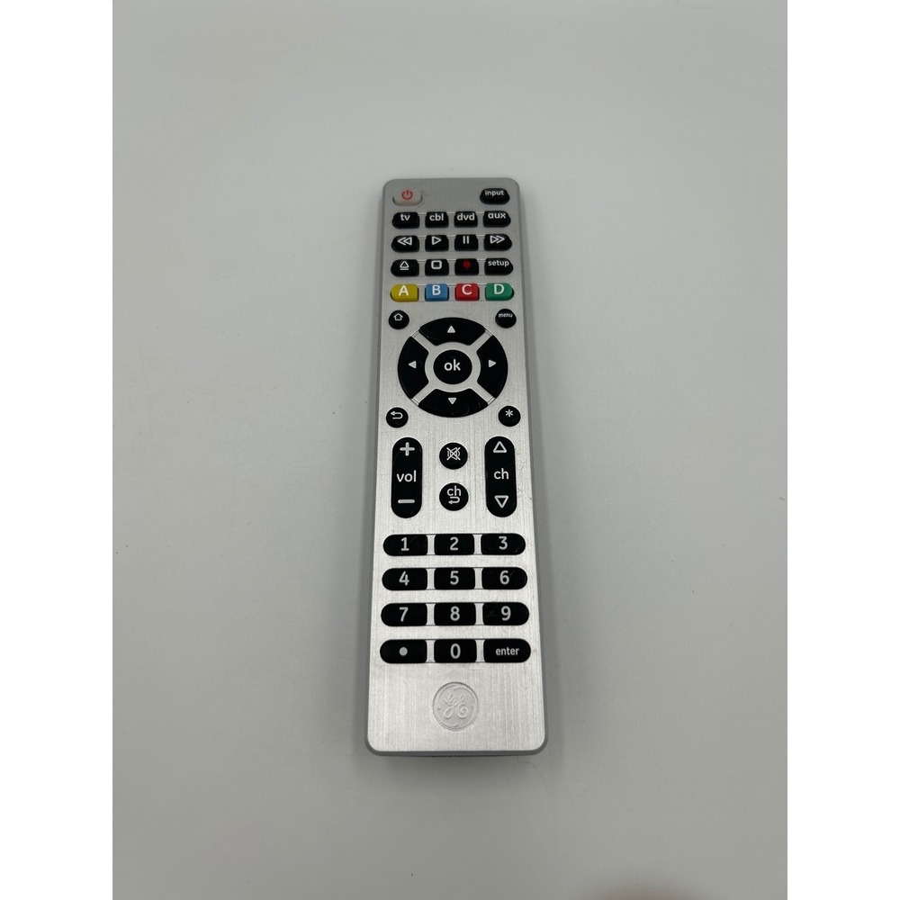 GE 33709 4-Device Universal Remote Control Silver Replacement TV DVD Roku